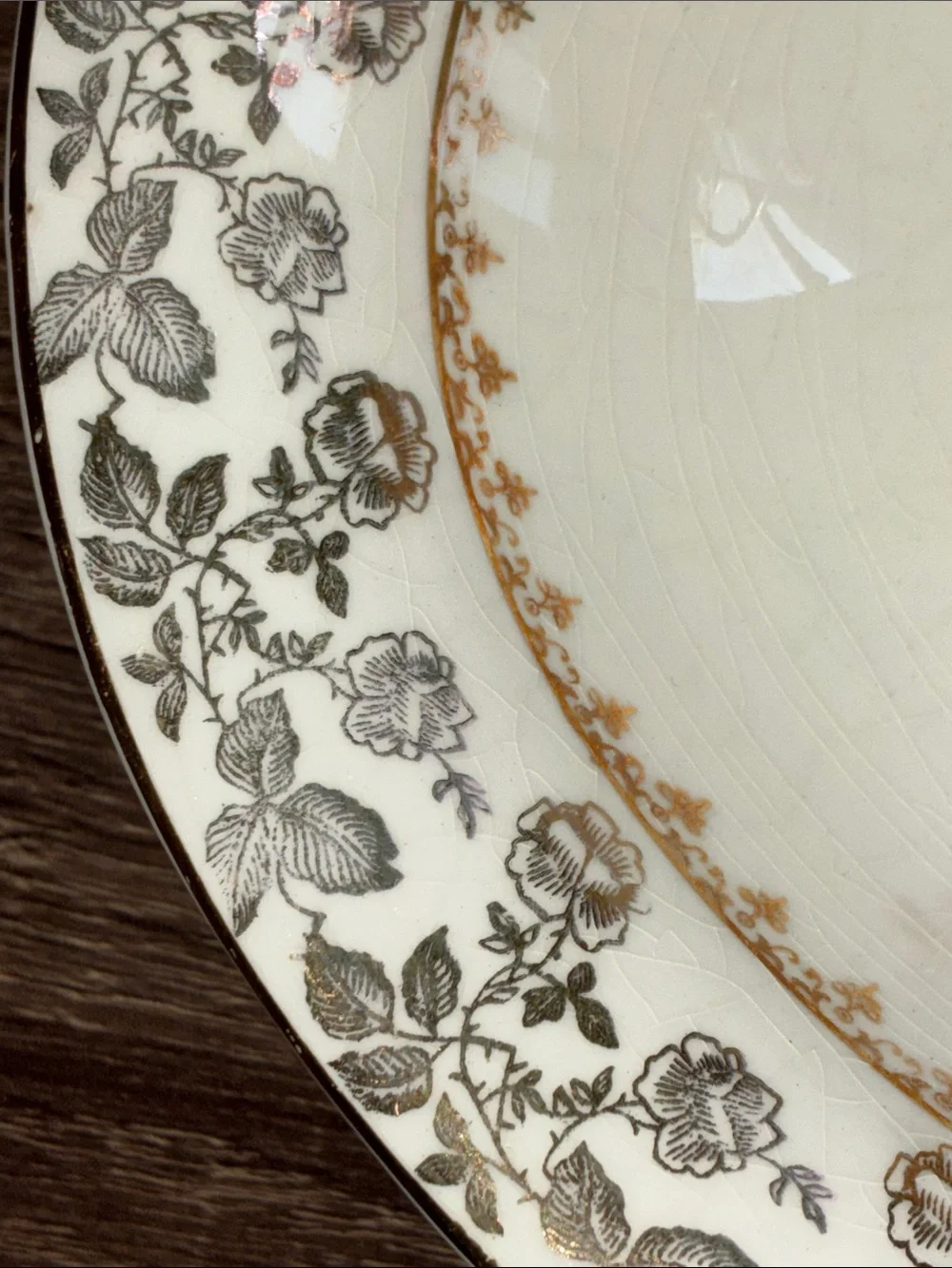Vintage Pope Gosser 1151 Floral Fruit Pattern Serving Bowl